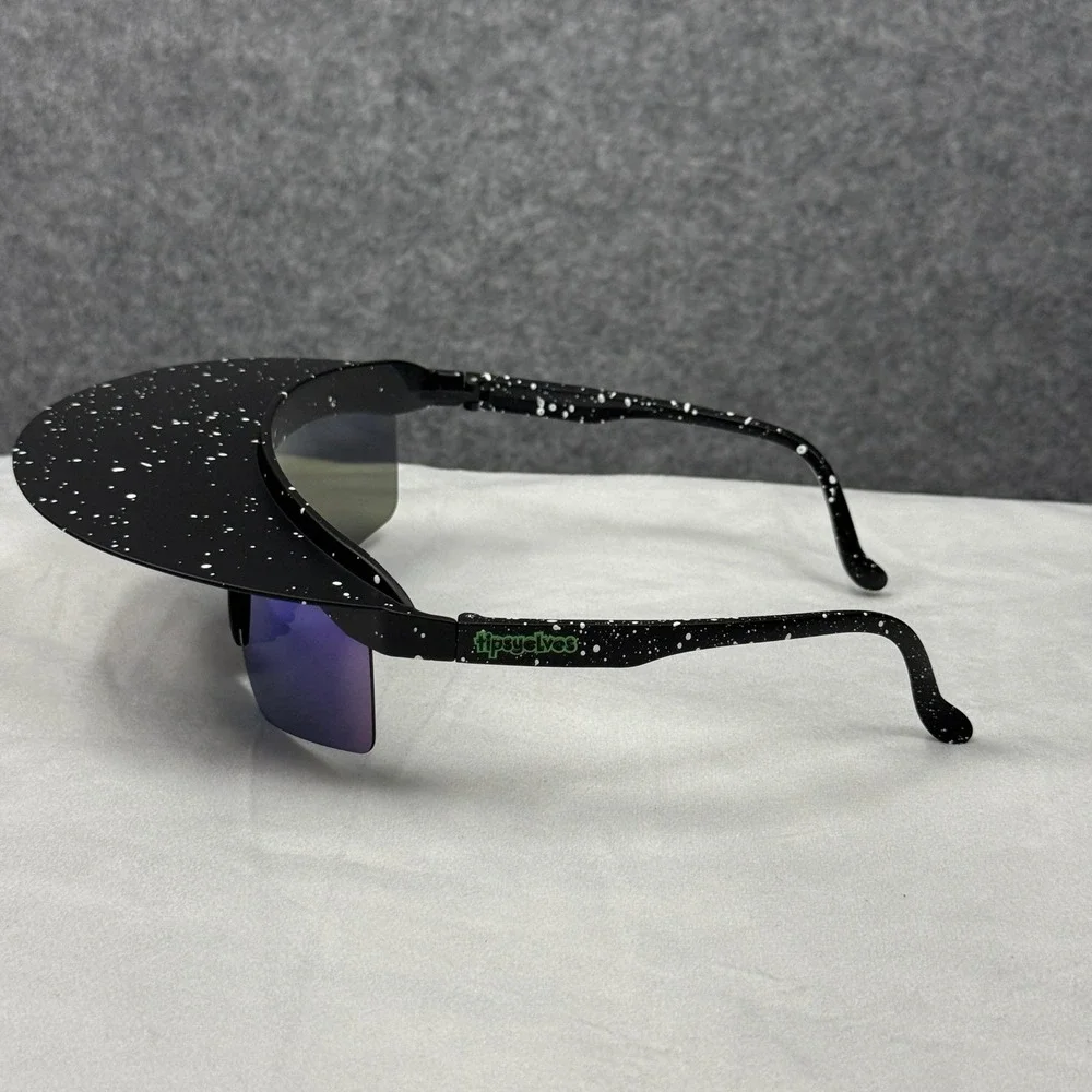 Tipsy Elves Major Lazer‎ Visor Sunglasses Black Splatter Mirrored TE-SSG593 NEW